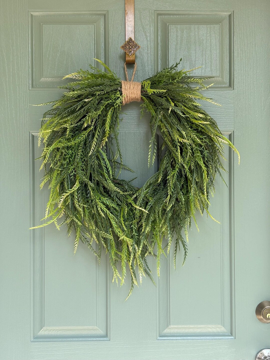 Faux Saw Grass Teardrop Wreath: Modern Farmhouse Door Decor - Etsy | Etsy (US)