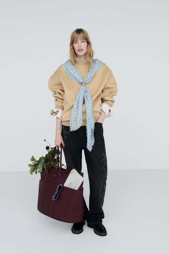 Zara - Wool Blend Crewneck Sweatshirt - Straw - L - Man | Zara US