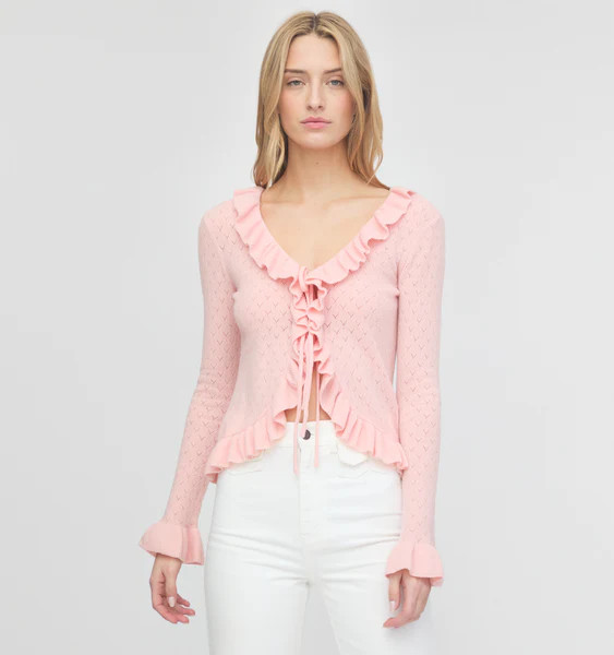 The Ray Top - Powder Pink Pointelle | Hill House Home US