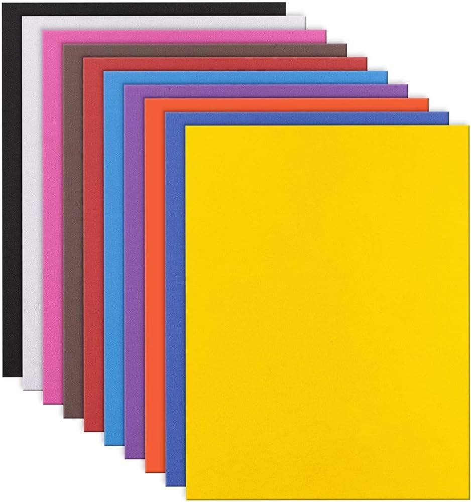 MEARCOOH Foam Sheets Crafts 9x12 Inch 10 Colors 2mm Eva Color Craft Foam Paper for Crafts Project... | Amazon (US)
