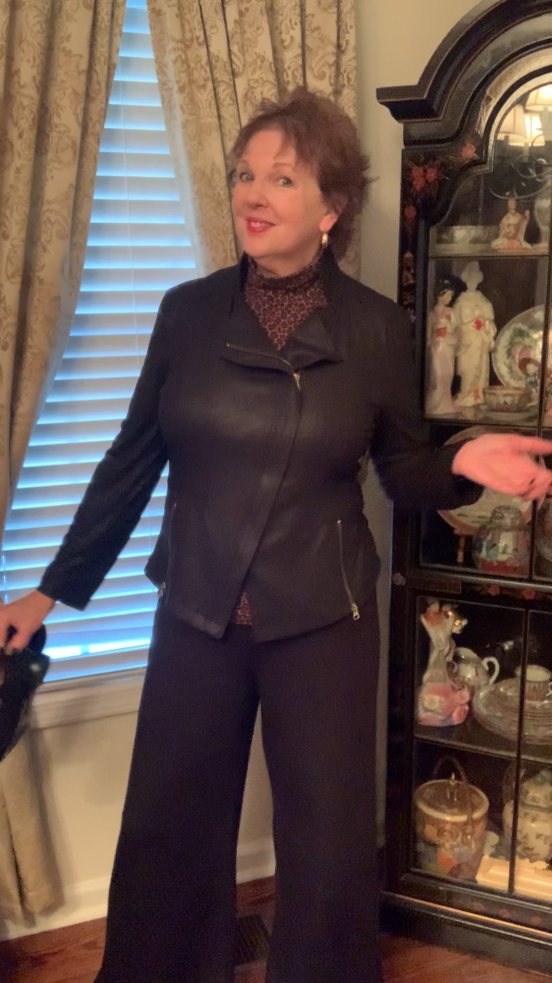 Elevating my Spanx Air Essentials wide leg pants and turtleneck with a stylish moto jacket and these pretty black suede Mary Jane shoes.

This leopard turtleneck is a favorite from Lands End.

Follow me for more Fashion Inspiration❤️

#ltkvideo
#ltkshoecrush

#LTKMidsize #LTKOver40 #LTKdayinmylife