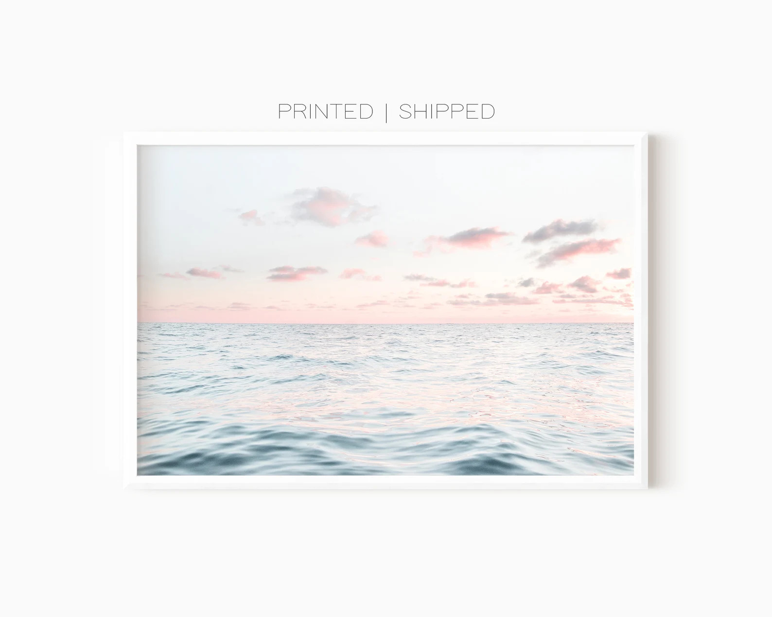 Ocean Sunset Wall Art Pink Beach Print Mailed Poster Coastal Photography Sunrise Art Print Blush ... | Etsy (US)