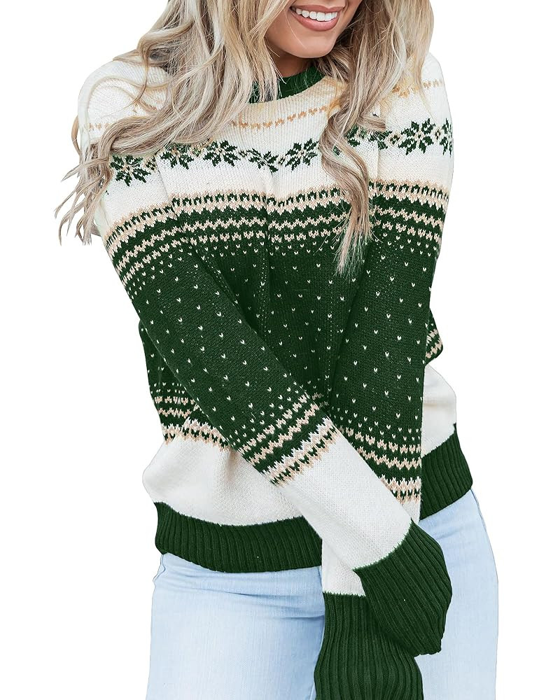 LookbookStore Women Ugly Christmas Tree Reindeer Holiday Knit Sweater Pullover | Amazon (US)