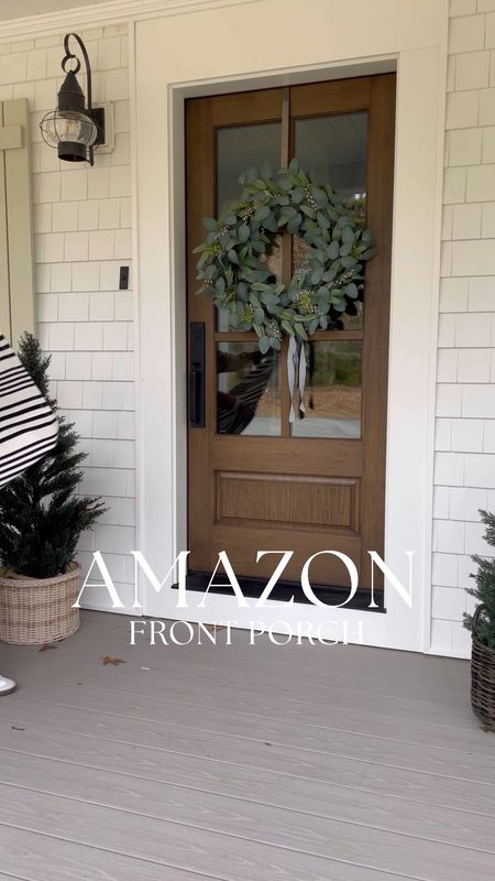 Amazon front porch, door mat, faux trees, planters

#LTKhome #LTKVideo #LTKSeasonal