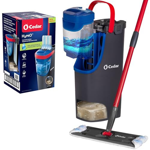 O-Cedar H2prO Flat Mop System | Quick Cleaning Tool | Clean with Clean Water | Machine Washable Reusable Microfiber Mop Pad | Safe on Wood Floors, Vinyl, Tile, Baseboards, Walls | Amazon (US)