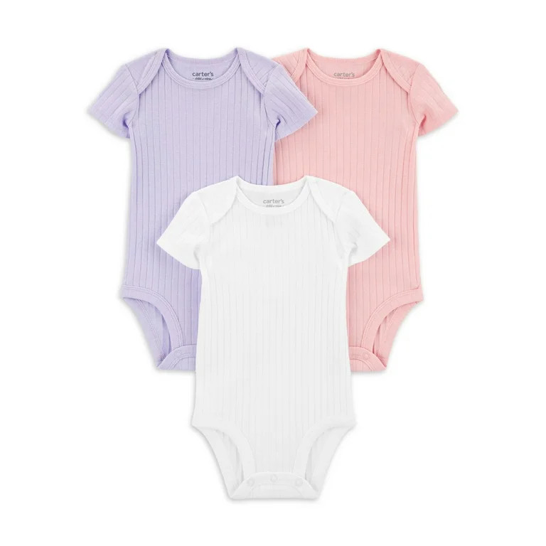 Carter's Child of Mine Baby Girl Bodysuits, 3-Pack, Sizes Preemie-18 Months | Walmart (US)