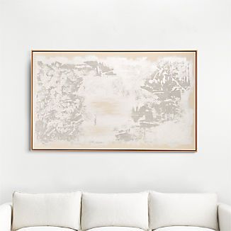 'When Winter Begins' Framed Hand-Painted Canvas Wall Art 49.5"x81.5" + Reviews | Crate & Barrel | Crate & Barrel