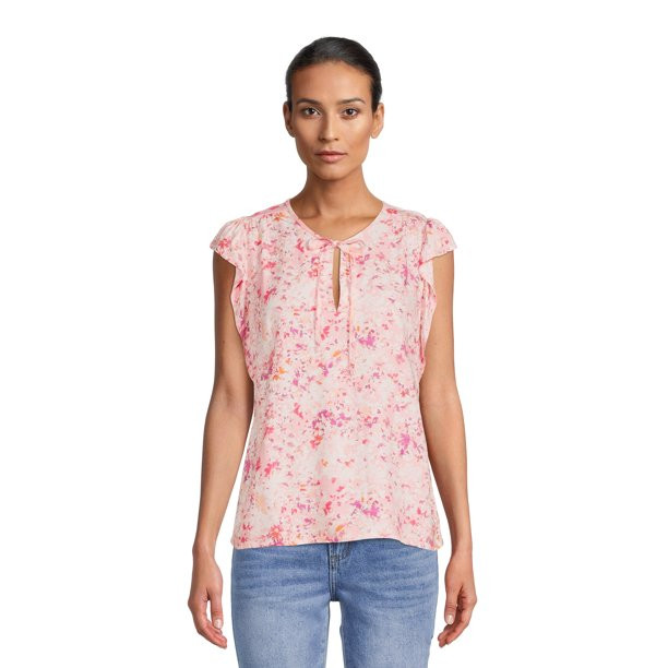 Time and Tru Women's Woven Ruffle Tank Top | Walmart (US)