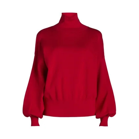 Scoop Women’s Boxy Turtleneck Sweater, Midweight, Sizes XS-XXL | Walmart (US)