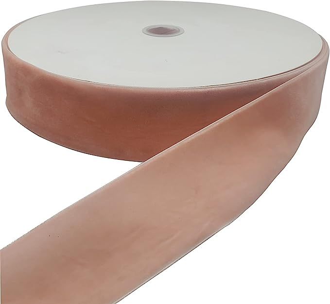 10 Yards Velvet Ribbon Spool Available in Many Colors (Light Pink, 2") | Amazon (US)