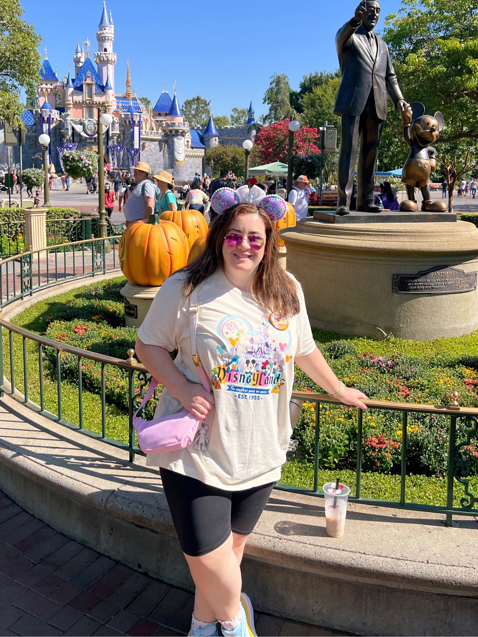 Disneyland t-shirt, Disney t-shirt, Disney outfit, black biker shorts, comfy outfit, theme park outfit, Hoka sneakers, pink belt bag 

#LTKSeasonal #LTKunder50 #LTKmidsize