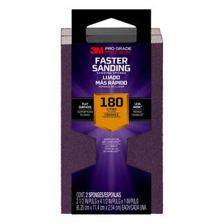 3M Pro Grade Precision 2-1/2 in. x 4-1/2 in. x 1 in. 180 Grit X-Fine Block Sanding Sponge-24002PG... | The Home Depot