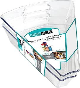 Kitchen Spaces KSCL2S6-AMZ Corner Lazy Susan Pantry Organizer, 2 Pack, Clear | Amazon (US)