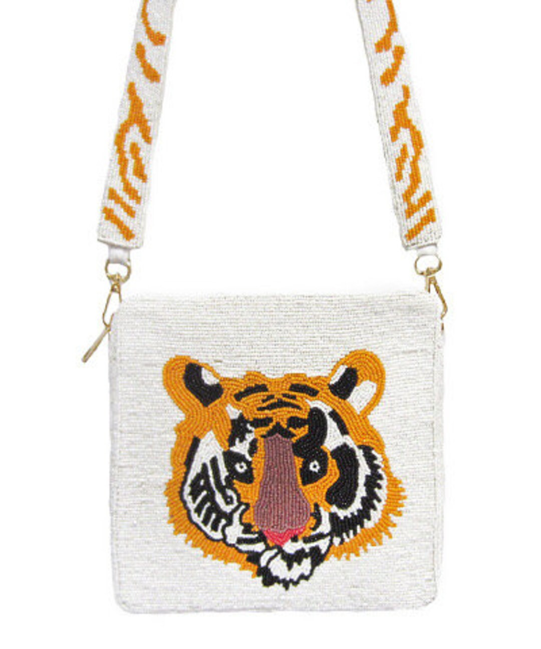 Tiger Box Bag Purse With Removable Strap / Beaded / White / - Etsy | Etsy (US)