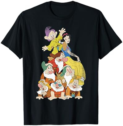 Disney Snow White Seven Dwarf Stack Graphic T-Shirt T-Shirt | Amazon (US)