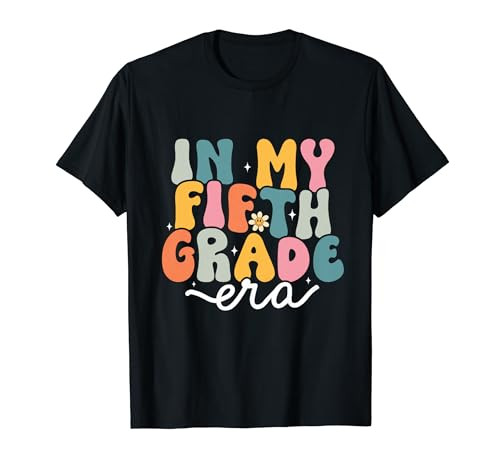In My 5th Grade Era Groovy Fifth Grade Teacher Kids Retro T-Shirt | Amazon (US)