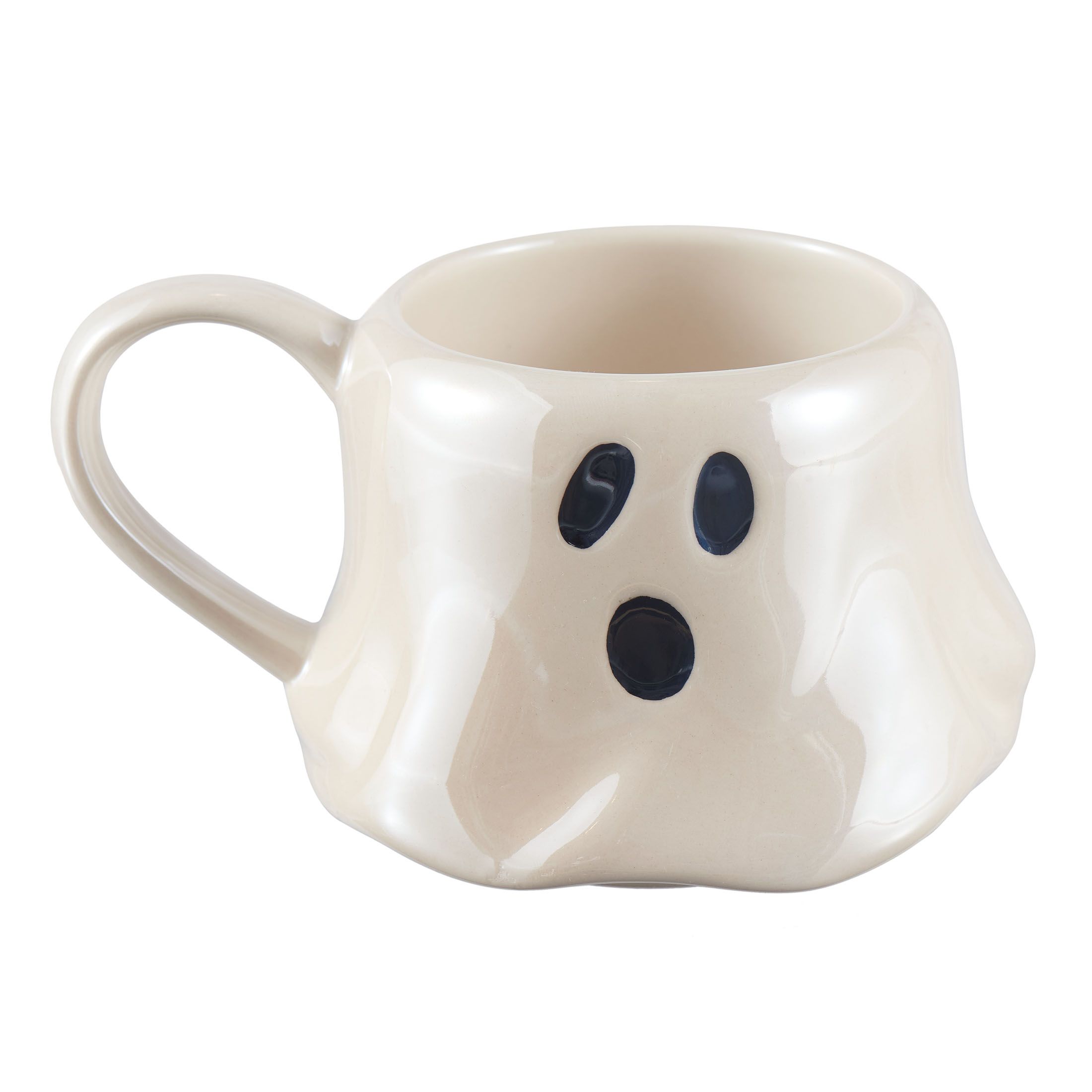 Halloween 13-Ounce White Ghost Stoneware Stackable Mug Set with Iron Rack, by Way To Celebrate - ... | Walmart (US)