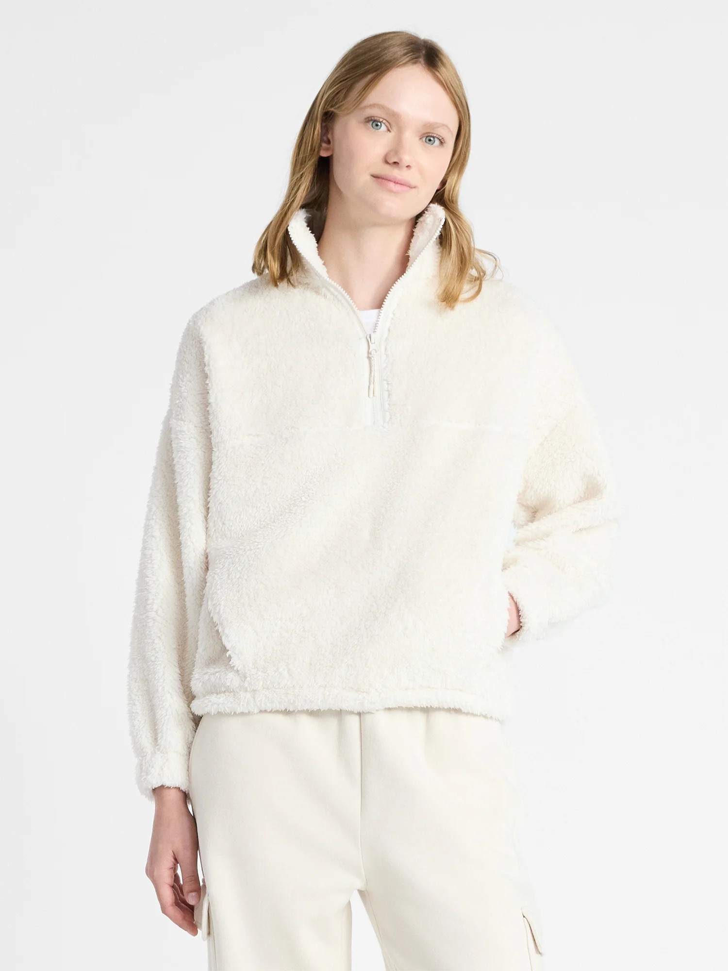 No Boundaries Plush Half-Zip Pullover, Women's | Walmart (US)