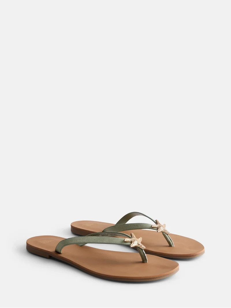 Time and Tru Women's Ornament Thong Sandals | Walmart (US)