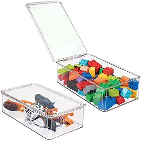 Amazon.com: mDesign Stackable Plastic Storage Toy Box Bin with Lid - Container for Organizing Chi... | Amazon (US)