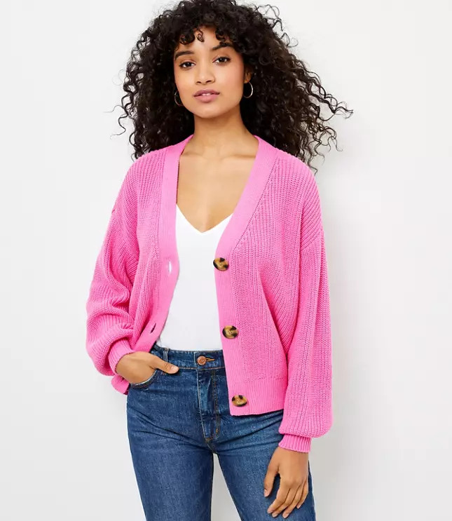 Slouchy V-Neck Cardigan | LOFT