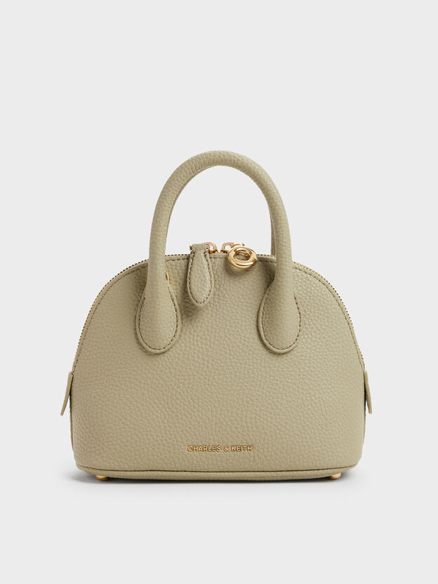 Pale Olive Beryl Bowling Bag | CHARLES & KEITH UK | Charles & Keith UK