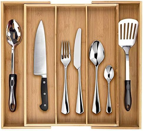 Dynamic Gear Bamboo Expandable Drawer Organizer, Premium Cutlery and Utensil Tray, Perfect for Th... | Amazon (US)