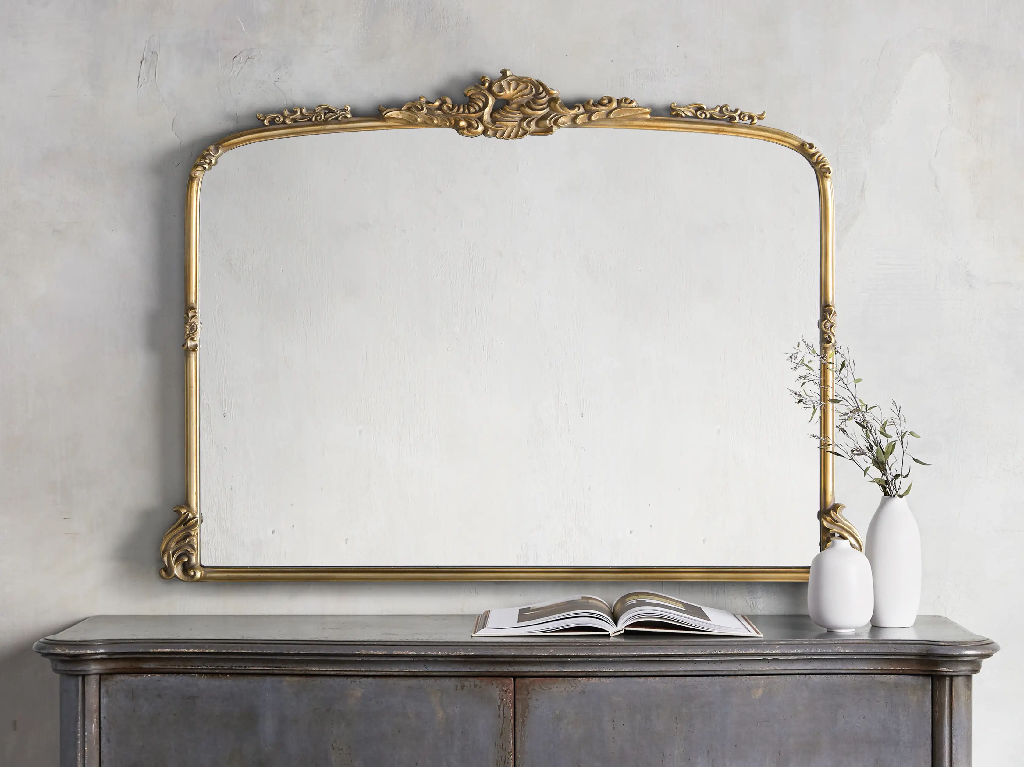 Amelie Dresser Mirror in Gold | Arhaus