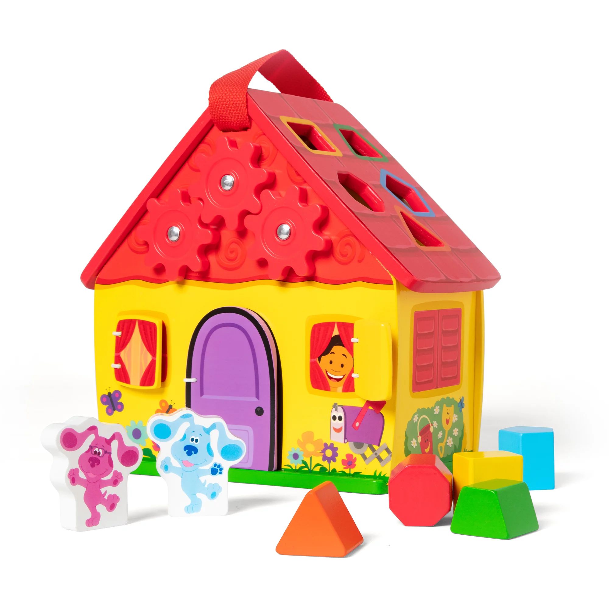 Melissa & Doug Blue's Clues & You! Wooden Take-Along House, Shape Sorting Toys - Walmart.com | Walmart (US)