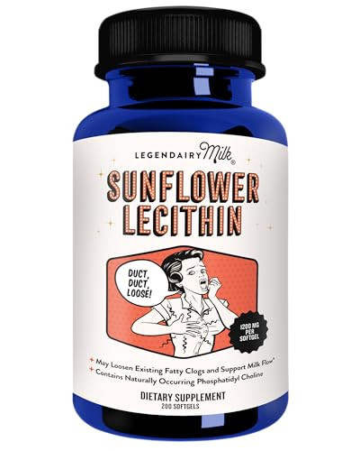 Legendairy Milk Sunflower Lecithin 1200mg, Lactation Support, Sunflower Lecithin Supplement for Clogged Milk Ducts, Made in USA, 200 Softgels | Amazon (US)