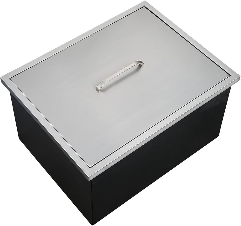 24 Inch Commercial Ice Bin with Sliding Lid, Stainless Steel Underbar Ice Chest, 64L Large Capaci... | Amazon (US)