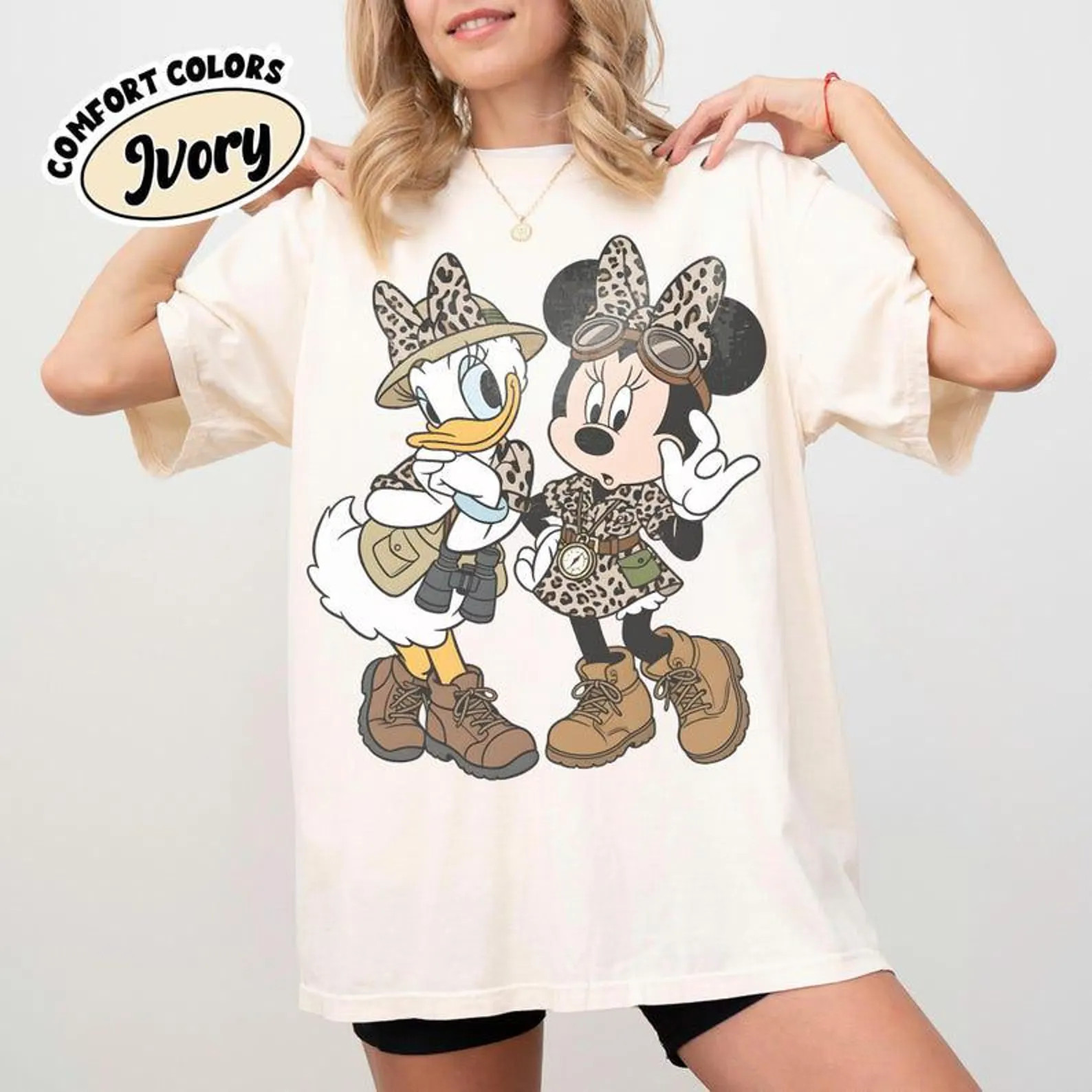Vintage Comfort Colors Minnie Daisy Safari Leopard Shirt, Animal Kingdom Leopard Besties Tee, Let... | Etsy (Global)