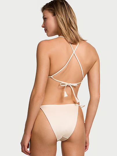 Swim Rosette Shine Cheeky String Bikini Bottom, White/ivory, L - Women's Bottoms - Victoria's Secret | Victoria's Secret (US / CA )