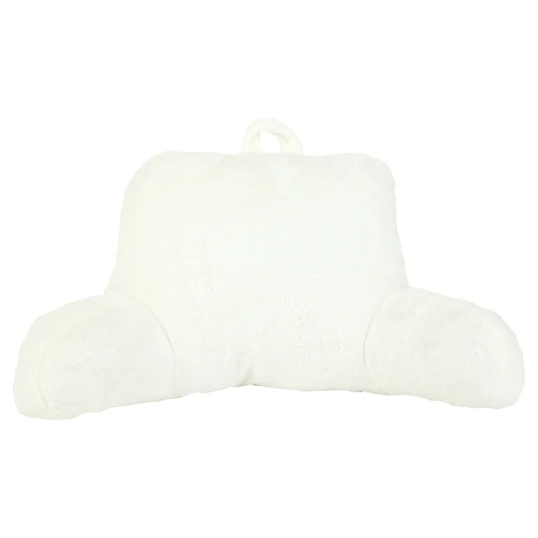 Mainstays Faux Fur Plush Bedrest Pillow, Specialty Size, Ivory White | Walmart (US)