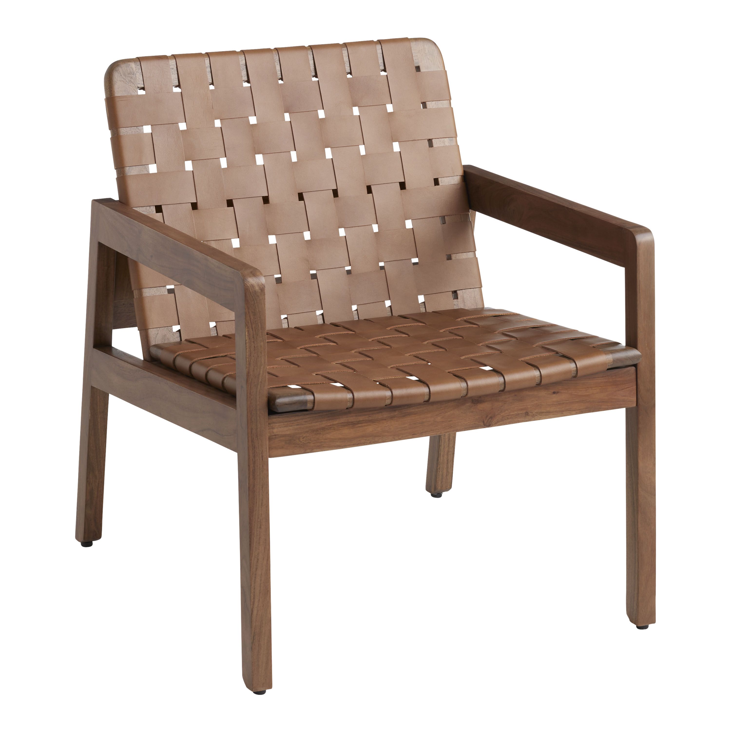 Bradford Handwoven Leather Strap Chair | World Market