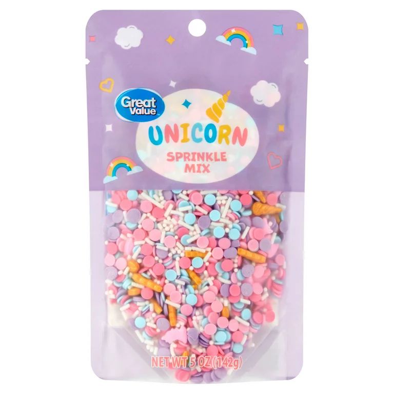 Great Value Multicolor Sprinkle Mix Unicorn 5oz, Dessert Toppings | Walmart (US)