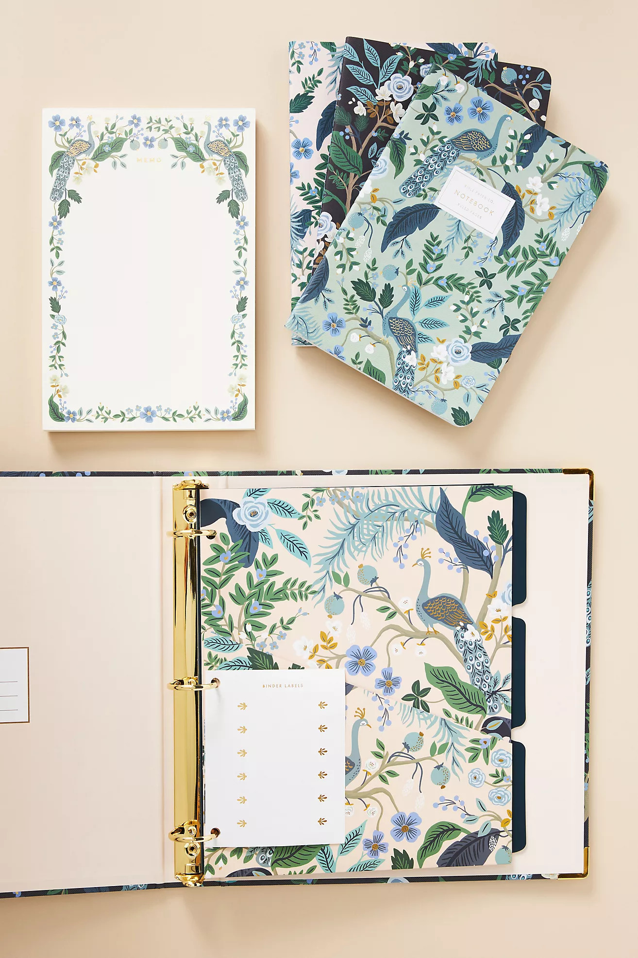 Rifle Paper Co. Peacock Stitched Notebook Set | Anthropologie (US)