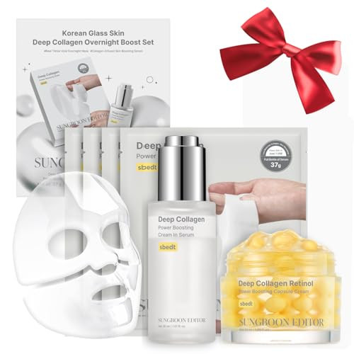 SUNGBOON EDITOR Winter Spa Skin Bundle | Glass Skin | Gift, Stocking Stuffers | Deep Collagen Overnight Mask (4ea) & Deep Collagen Wrinkle Filler Serum & Retinol Capsule Cream | Amazon (US)