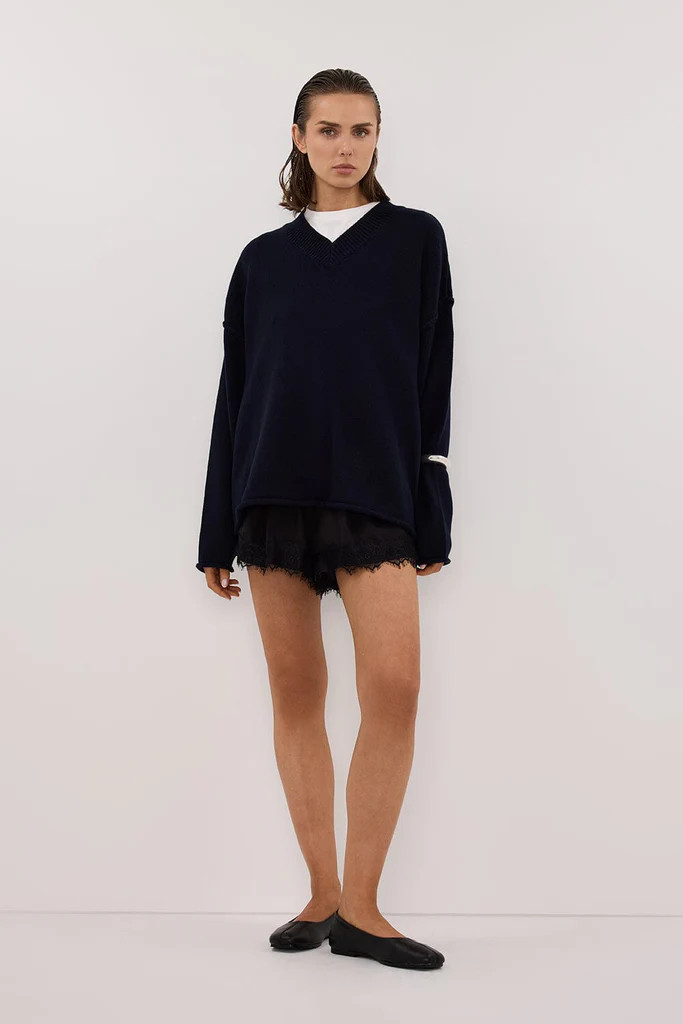 ANDREA BLACK CUPRO LACE SHORT | DISSH