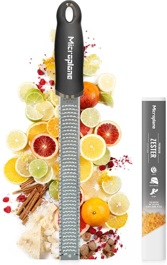 Microplane Premium Classic Series Zester 18/8, Black - Lemon Zester & Cheese Grater & Vegetable G... | Amazon (US)