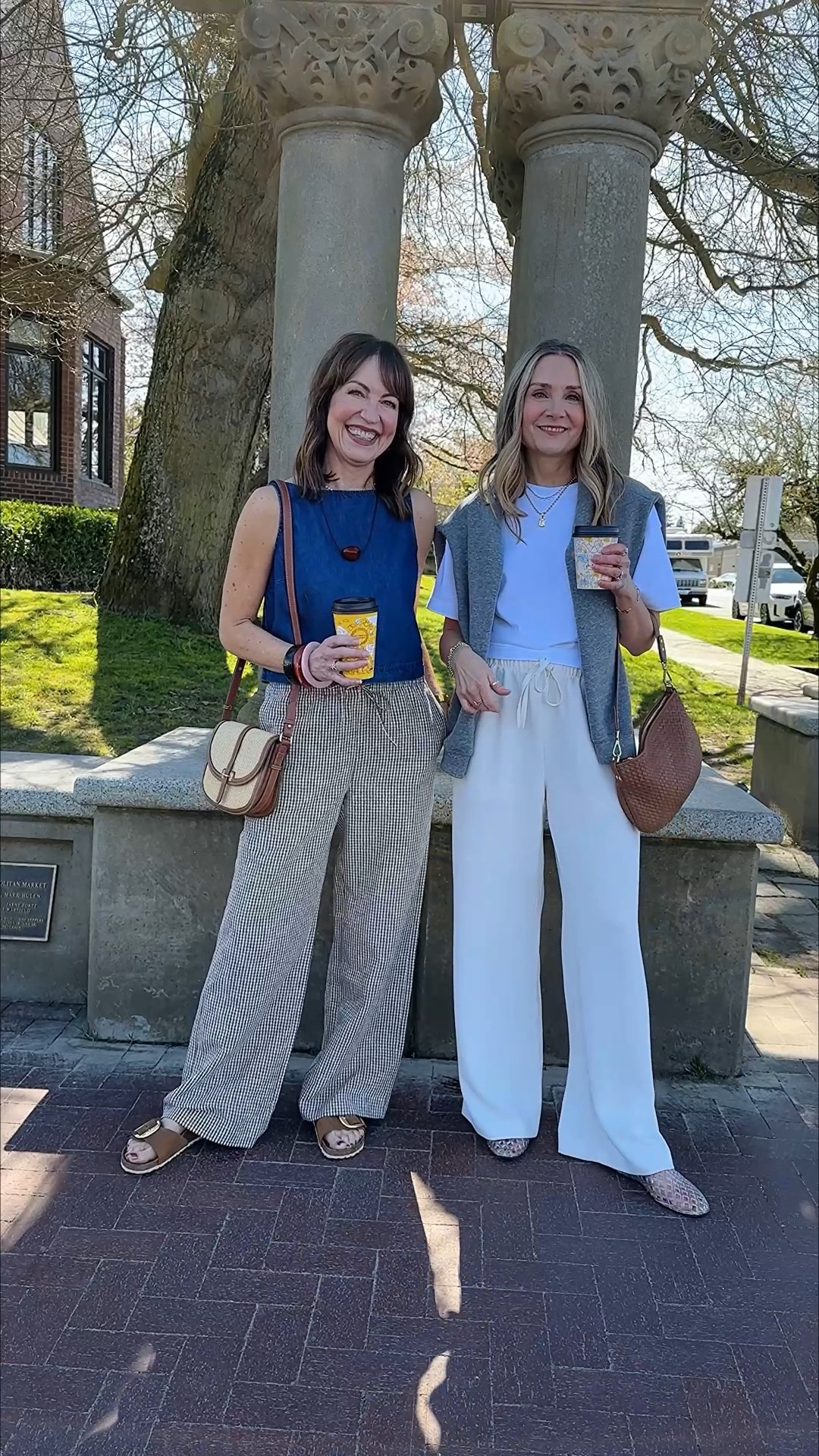 Comment SHOP for links!🛍️
Found!! The perfect spring/summer pant! They go with everything, you can dress them up or down, they come in several colors, and they don’t wrinkle!! My gingham pair is actually a soft linen and also comes in a navy check (as well as several solid colors) and Julie’s pair is a super flowy crepe! The legs are wide but not too wide, and they’re so figure flattering! Can you tell we LOVE them??😂
How to Shop:
-Comment SHOP for links!
-Click the link in our bio to shop
-Watch our stories for links!

Aritzia, Lodge pants, wide leg pants, travel pants, Quince 

#LTKgrwm #LTKootd #LTKOver40