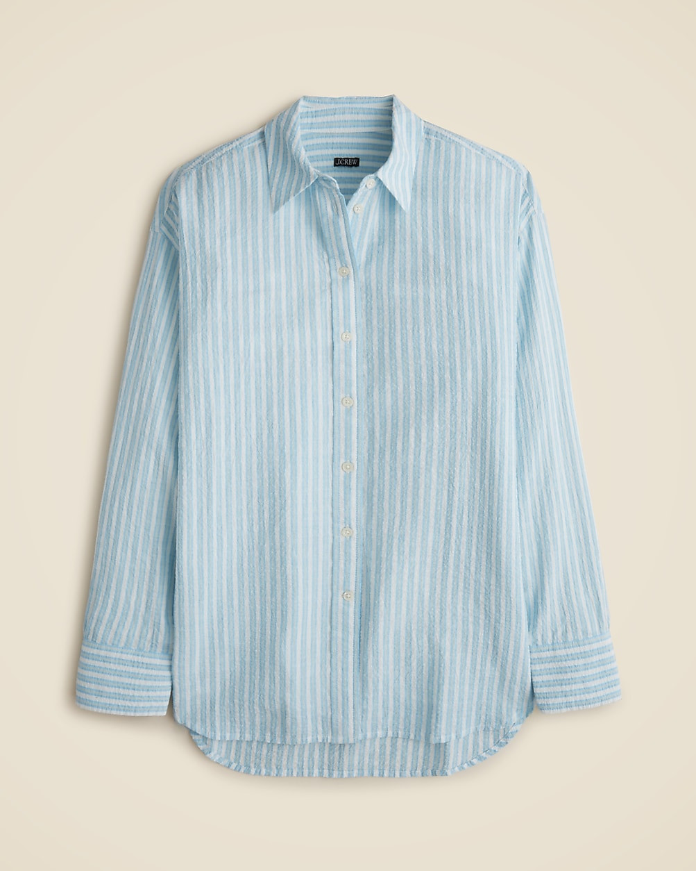 Étienne oversized shirt in textured cotton-blend poplin | J. Crew US