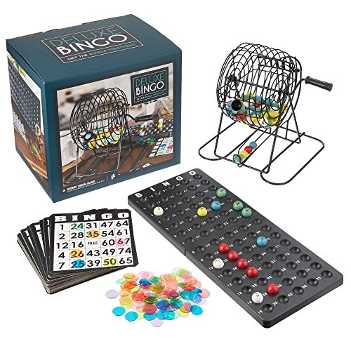 Royal Bingo Supplies Deluxe Bingo Game + Free Expansion Set 50 Premium Cards, 300 Vibrant Chips, 75 Calling Balls, 6” Bingo Cage - Premium Bingo Set for Large Groups and Parties | Amazon (US)