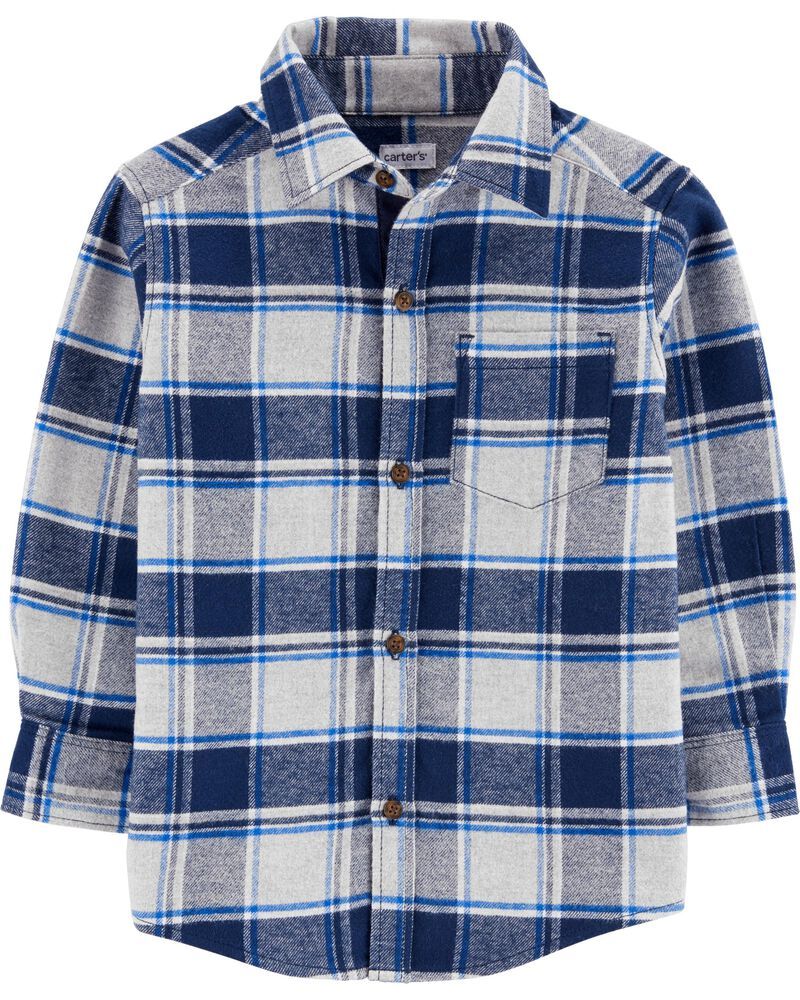 Plaid Twill Flannel Button-Front Shirt | Carter's