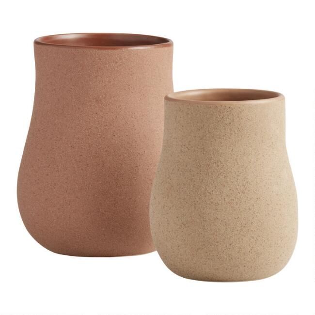 Small Curvy Textured Ceramic Vase | World Market