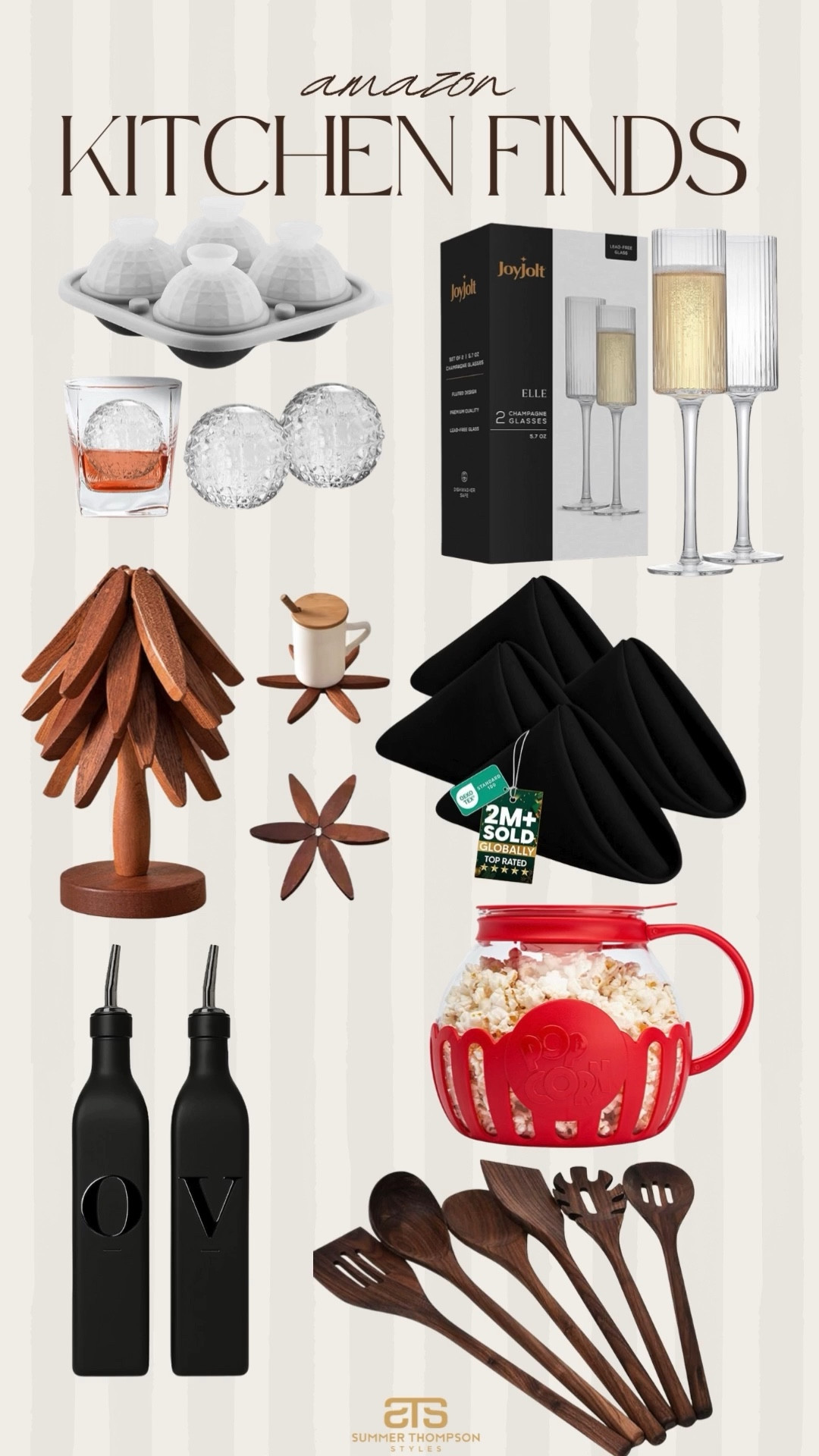 These kitchen finds are perfect for any home! 

Champagne flutes napkins trivets ice balls oil and vinegar popcorn maker kitchen finds Amazon home 

#LTKSeasonal #LTKFindsUnder100 #LTKHome