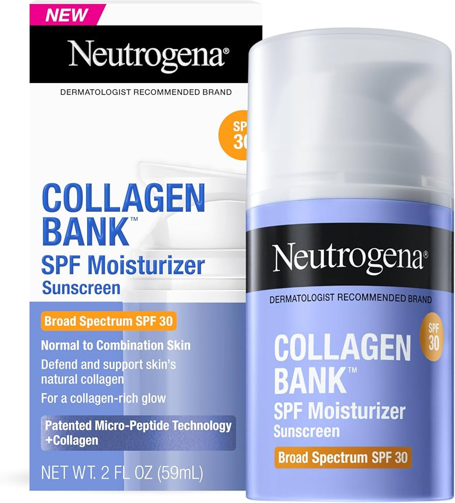 Neutrogena Collagen Bank Face Moisturizer with SPF 30 Sunscreen, Daily Anti-Aging Face & Neck Col... | Amazon (US)