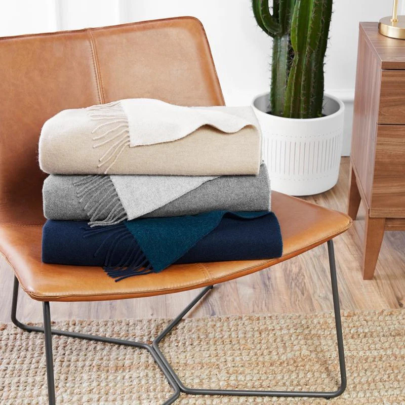 Cashmere Reversible Tassel Throw | Standard Textile Home