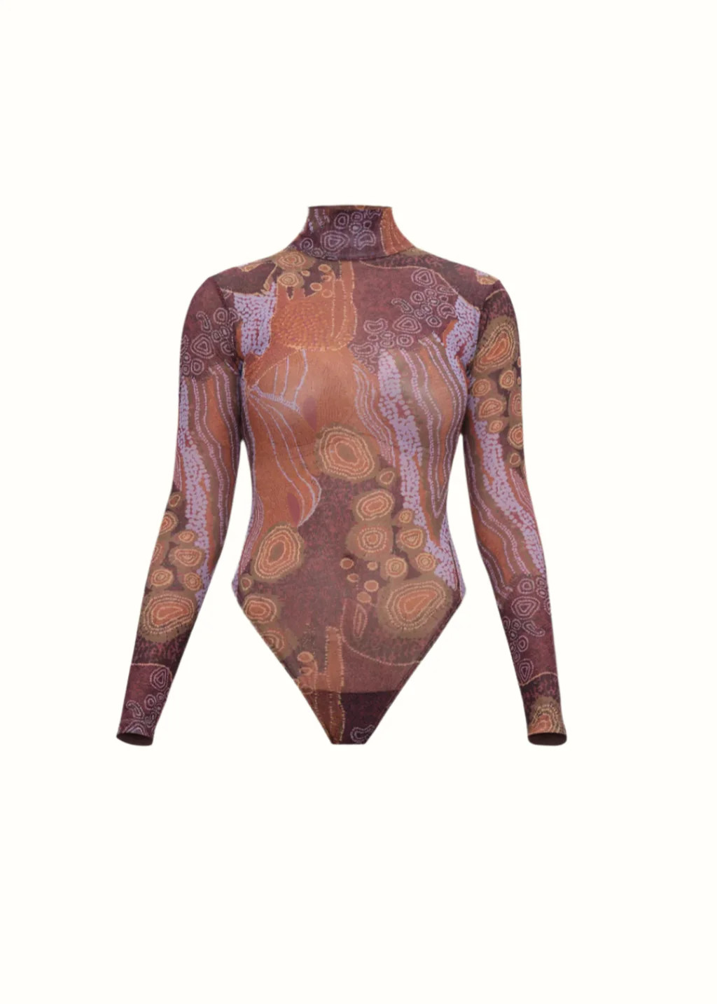 COLLO BODYSUIT - KAVA PRINT | ANDREA IYAMAH