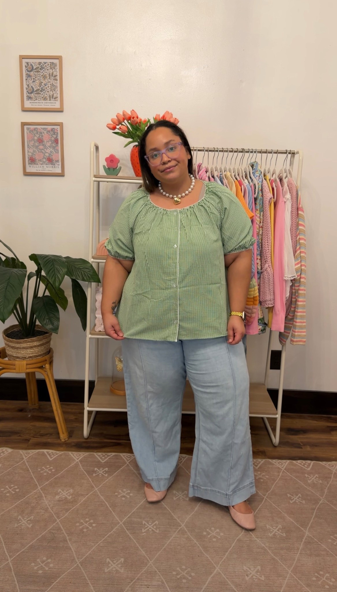 Gingham blouse wearing the XXL 

#LTKSaleAlert #LTKPlusSize #LTKPetite